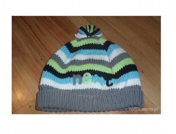 Super czapeczka w paseczki NEXT CENA Z PRZESYŁKĄ