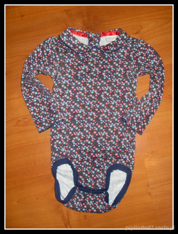 HM super body KOŁNIERZYK kwiatuszki CUDO 80