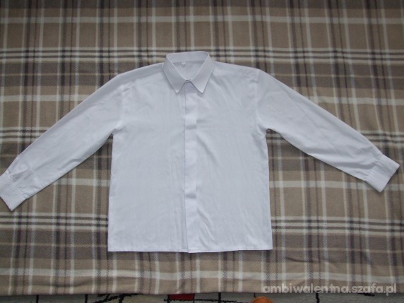 Biała elegancka gładka koszula r128