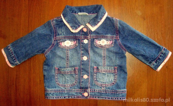 Dżinsowa kurteczka roz z metki 36 miesięcy