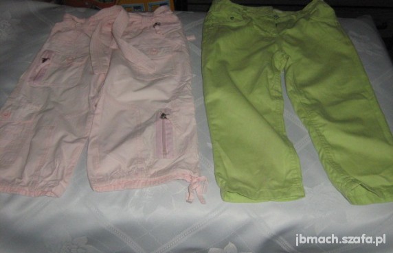 Spodnie zielone i różowe