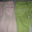 Spodnie zielone i różowe