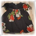 Ciążowa bluzka tunika brązowa w kwiaty