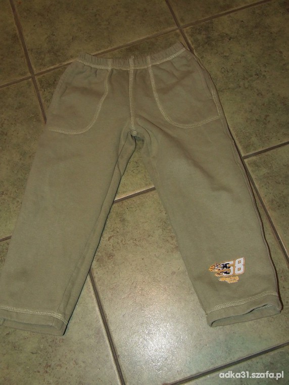 dresowe spodnie khaki 98