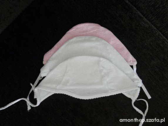 3 czapeczki dla niemowląt bawełna