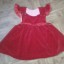 czerwona sukienka welur 80 cm