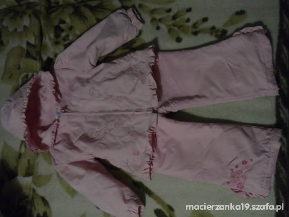 Różowy komplet kurtka i spodnie 98