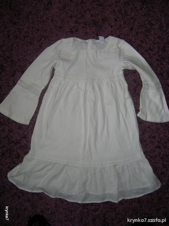 Biała bawełniana sukienka GAP r 5 lat