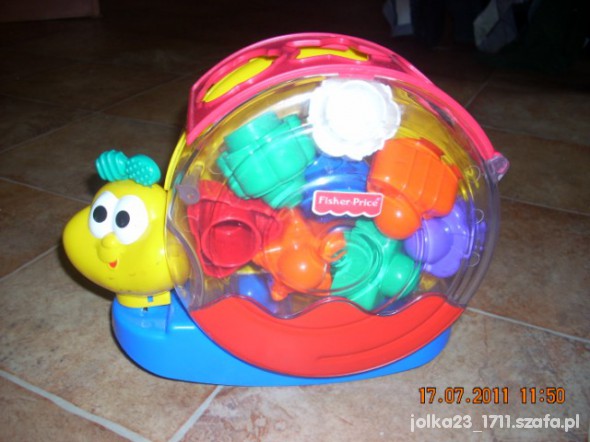 ślimak sorter klocków fisher price gra i świeci