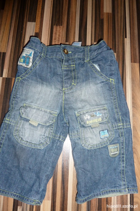 ADAMS mięciutkie ocieplane jeansy 62 68