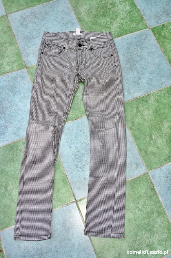 spodnie h&m young pepitkana 152 cm
