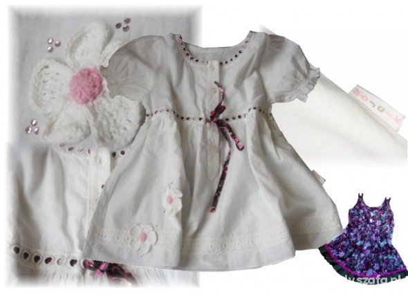 biała bluzeczka wójcik 110 116 z kwiatuszkiem