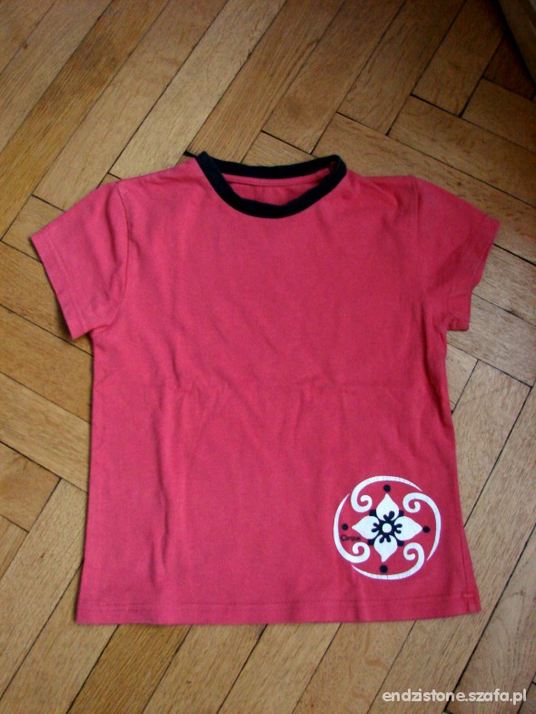 polski tshirt różowy z kwiatkiem