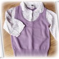 Sweterek bluzeczka pudrowy fiolet łączka 98