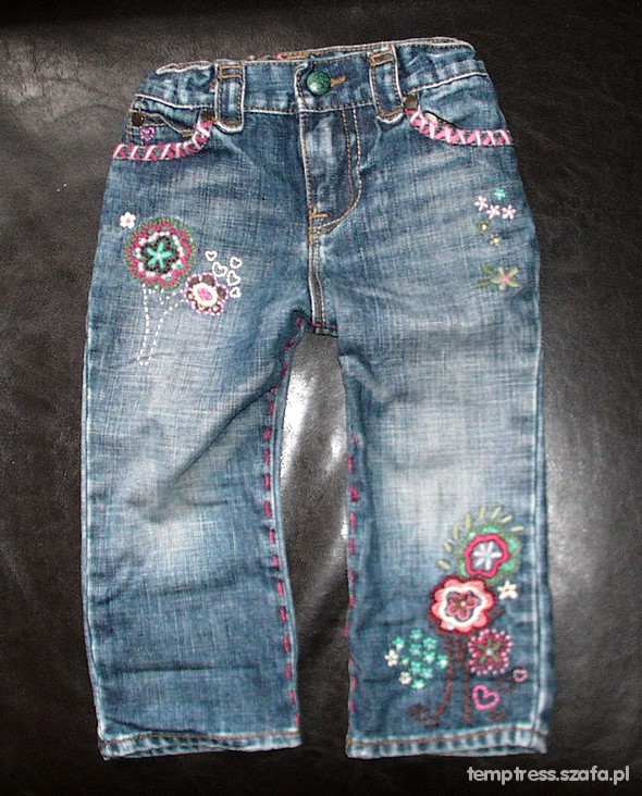 GAP Baby boskie jeansy hafty r18 24mc