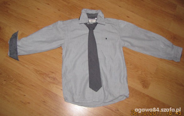 CiA koszula z krawatem szara 116
