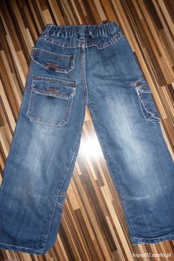 spodnie jeans z łatami 110 116