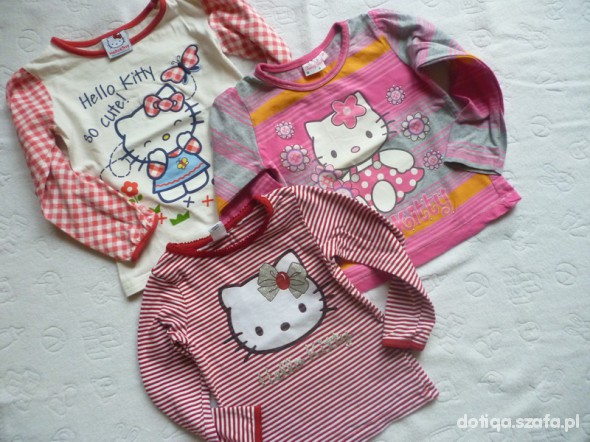 3 BLUZECZKI HELLO KITTY ROZMIAR 92DO98