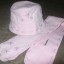 Śliczny różowy komplet kapelusik i szalik