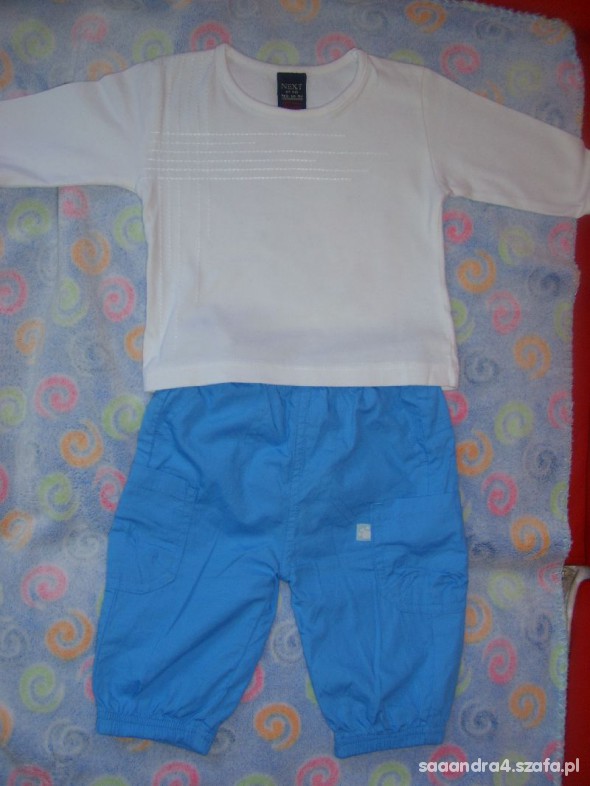 Zestaw bluzka NEXT i niebieskie spodnie 68