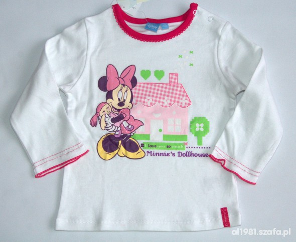 NOWA BLUZECZKA DISNEY z MINNIE BIAŁA 18 mcy