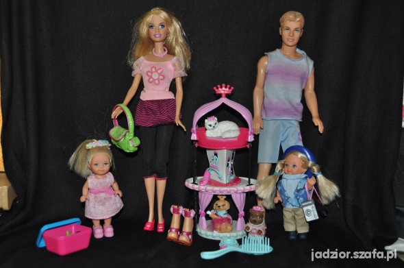 Barbie Ken 2 małe lalki i 3 zwierzaki