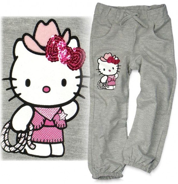 NOWE SZARE SPODNIE HELLO KITTY