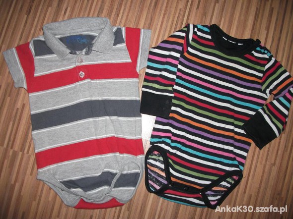 H&M body polo i w paseczki r 74 do 80