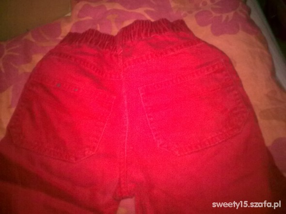 spodnie jeansy czerwone