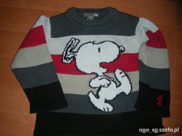 sweterek h and m 92 snoopy