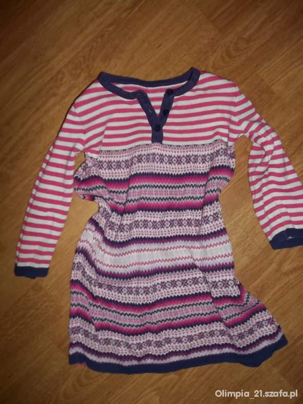 dzianinkowa sukienko tunika dla dziewczynki