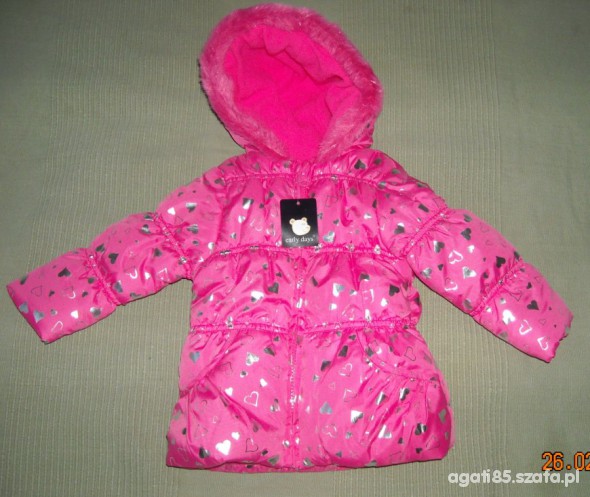 Różowa kurtka dla dziewczynki Nowa Early Days 9 12