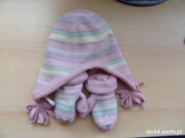 czapeczka na zimę i rękawiczki komplet