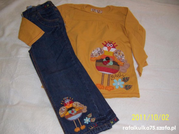 NEXT SWIETNE JEANSOWE SPODNIE Z KURKĄ gratis BLUZK