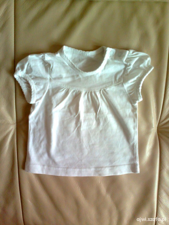 Biała bluzeczka z krótkim rękawkiem Rozmiar 62