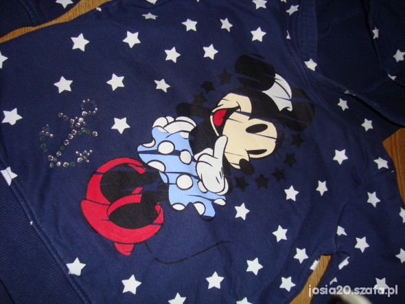 granatowa bluza z kapturem z minnie mouse roz 104