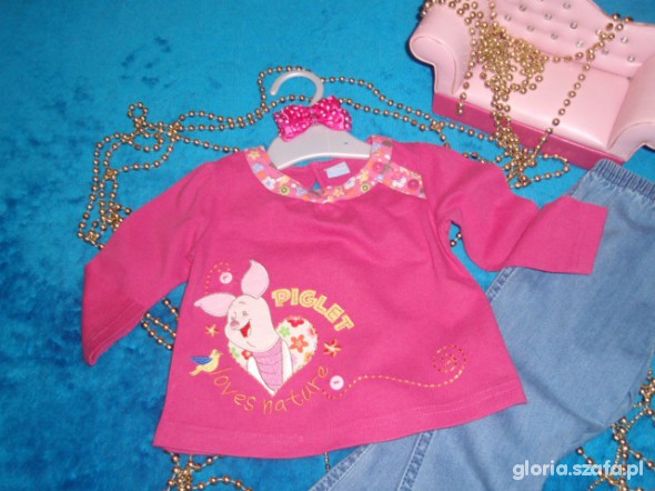 DISNEY BABY BLUZECZKA Z PROSIACZKIEM ROZM 74 CM