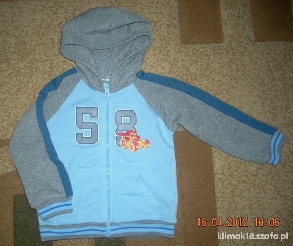 Niebieska bluza lekko ocieplana na 2 latka