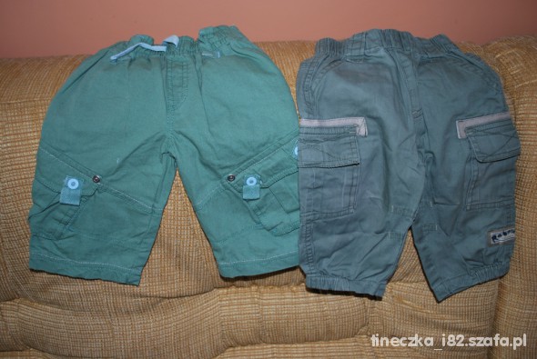 spodnie dwie pary zielone bojówki