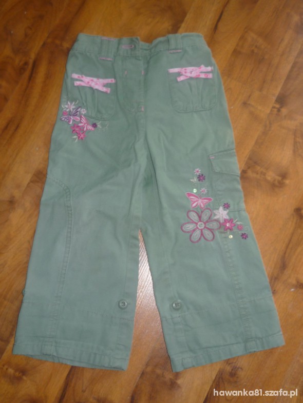 Słodkie zielone spodnie 98 cm