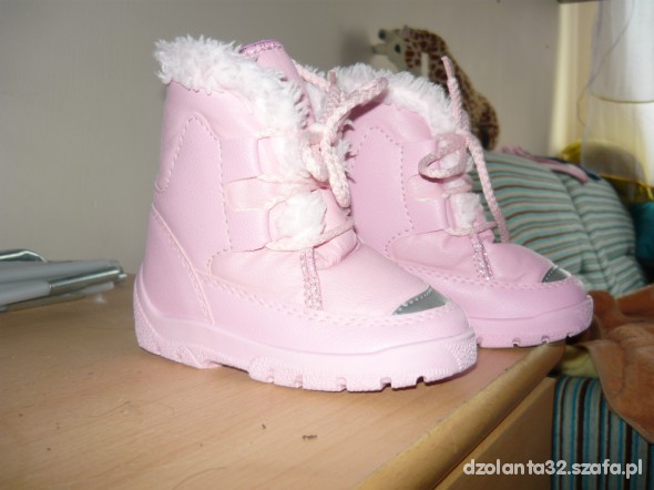 RÓŻOWE OCIEPLANE KOZACZKI ROZM 14