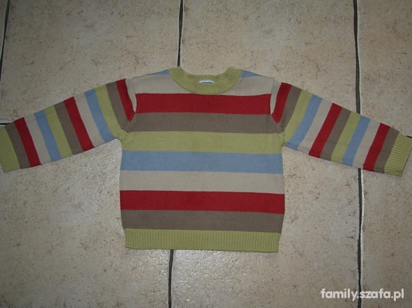 Swetr paski kolorowy 12 18 miesięcy