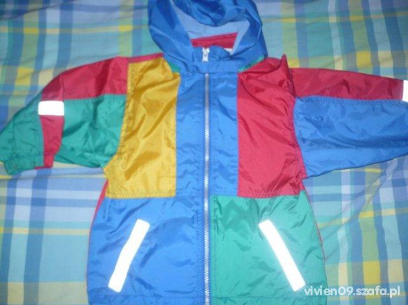 kolorowa kurteczka przeciw deszczowa 98 cm