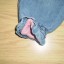 Jeansowe spodenki ze ściąganymi nogawkami i wyszyw