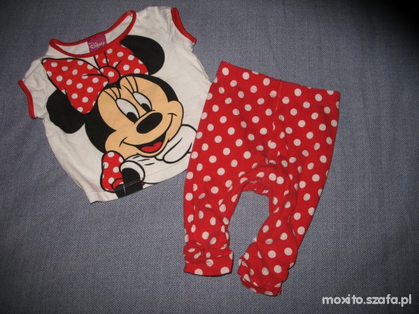 fajny zestawik hm disney minnie groszki 68 cm