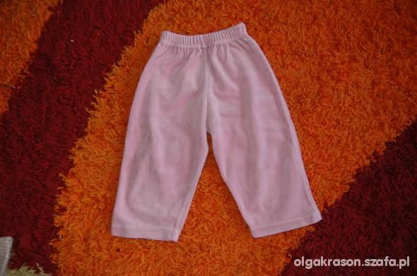 Spodnie różowe dresowe 9 12 mies