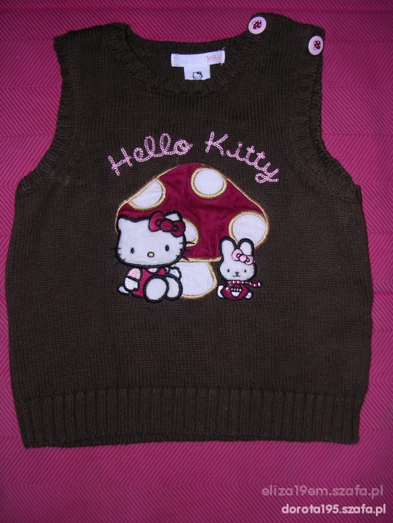 brazowy bezrekawnik hello kitty