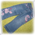 jeansy kwiaty 92 98cm