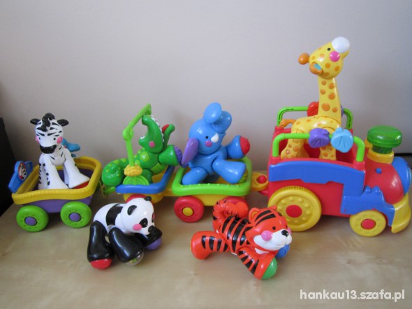 Pociąg Fisher Price 6 zwierząt jęz niem