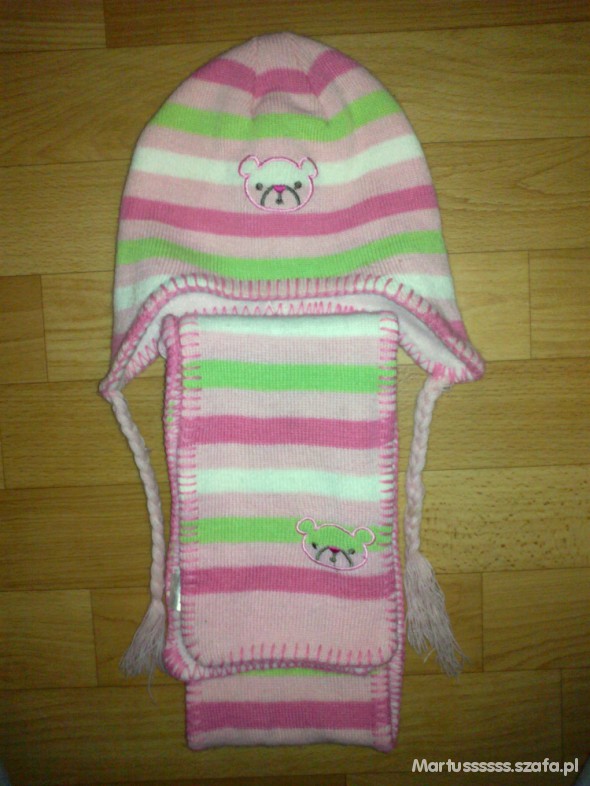 Czapeczka plus szaliczek 12 18 mies